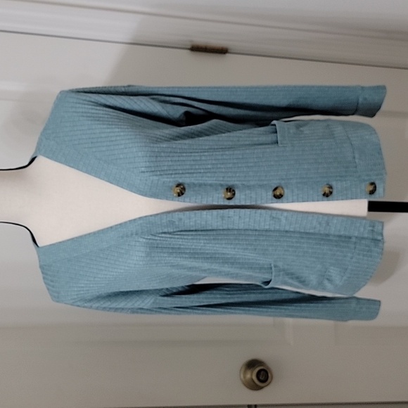 Joyspun Size S (4-6) Green Goddess Hacci Knit Cardigan. Button Front, Pockets - Picture 1 of 10